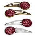 Carolines Treasures Letter Z Football Garnet and Gold Barrettes Hair Clips, Set of 4, 4PK CJ1078-ZHCS4